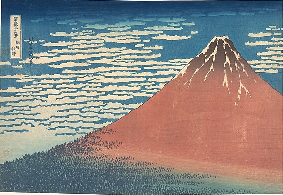 Hokusai, South Wind, Clear Sky (Red Fuji), from Thirty-six Views of Mount Fuji, Metropolitan Museum of Art